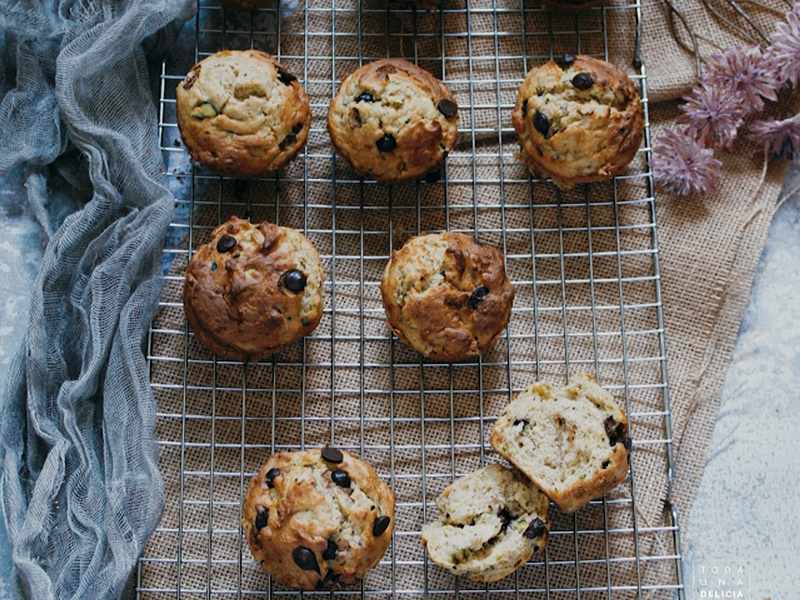 muffins de calabacin con chocolate